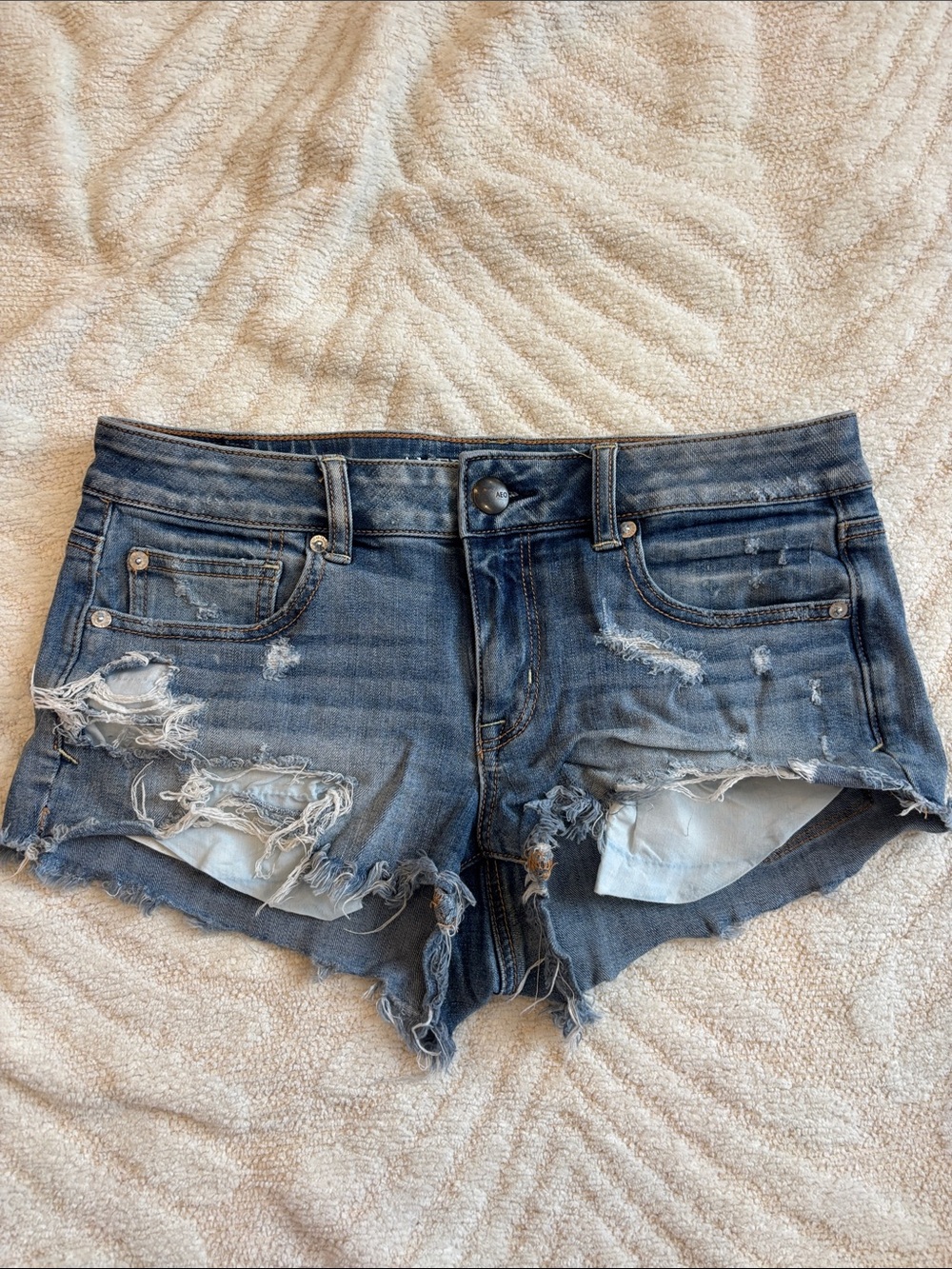 American Eagle Outfitters Distressed Blue Denim mini Shorts